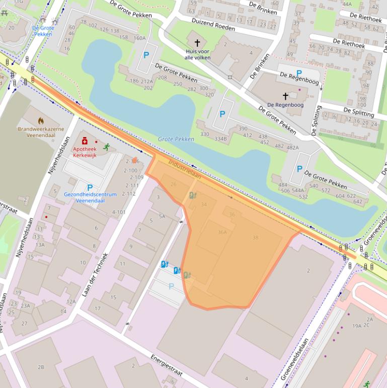 Kaart van postcodegebied 3903AD.