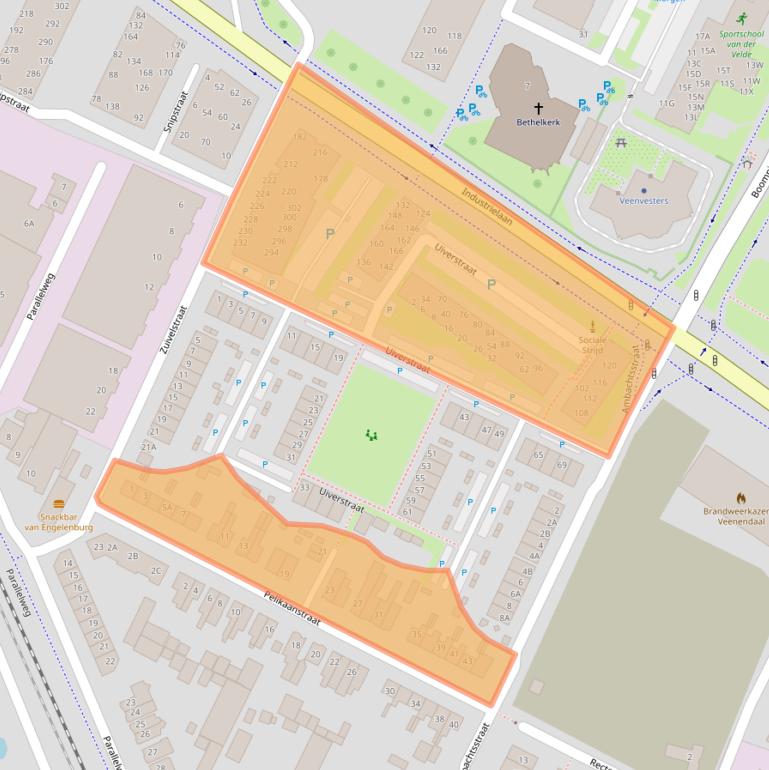 Kaart van postcodegebied 3903AG.