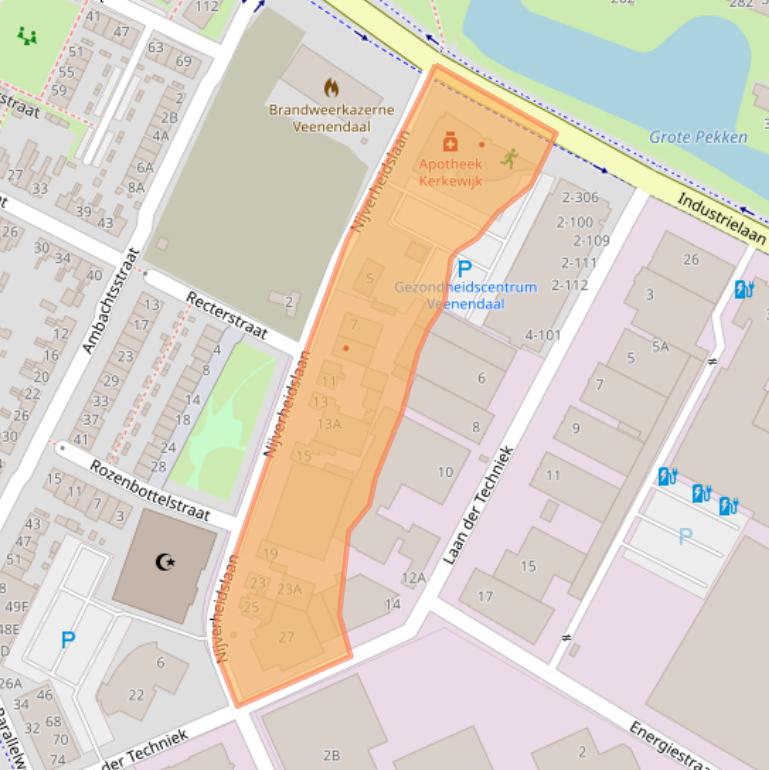 Kaart van postcodegebied 3903AL.