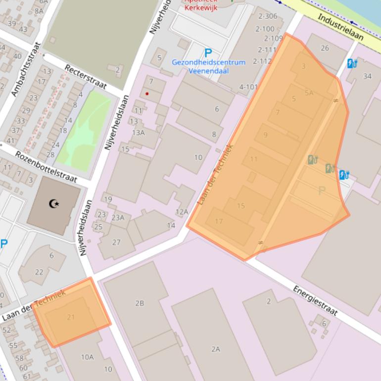 Kaart van postcodegebied 3903AS.