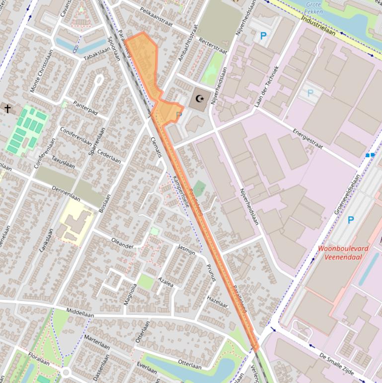 Kaart van postcodegebied 3903BC.