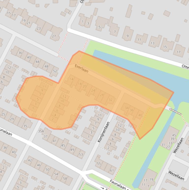 Kaart van postcodegebied 3903CB.