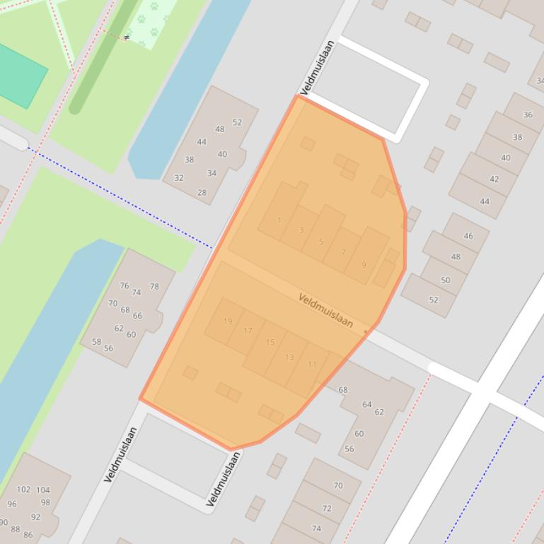 Kaart van postcodegebied 3903CM.