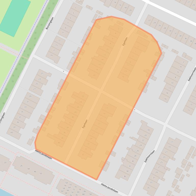 Kaart van postcodegebied 3903CP.