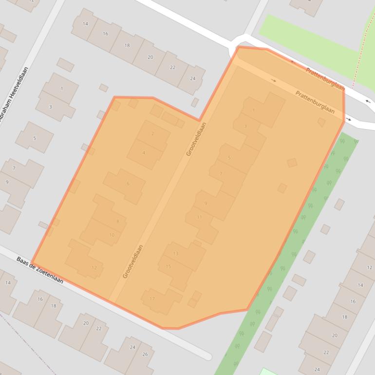 Kaart van postcodegebied 3903DK.