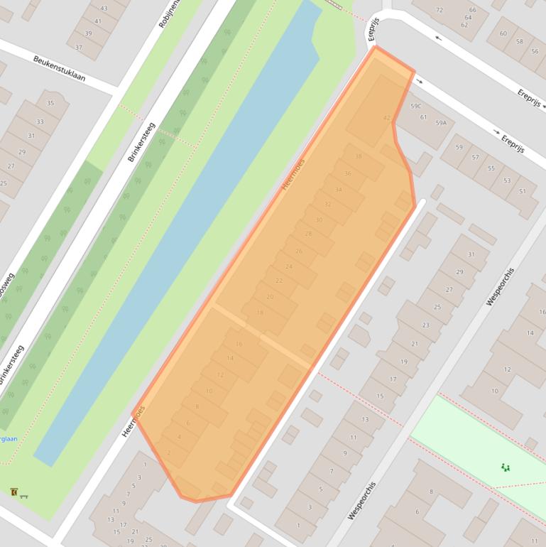 Kaart van postcodegebied 3903EA.