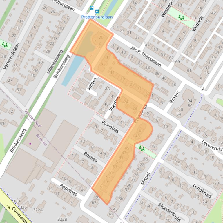 Kaart van postcodegebied 3903EG.