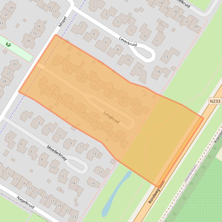 Kaart van postcodegebied 3903ER.