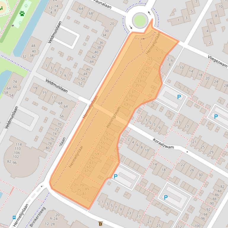 Kaart van postcodegebied 3903GD.