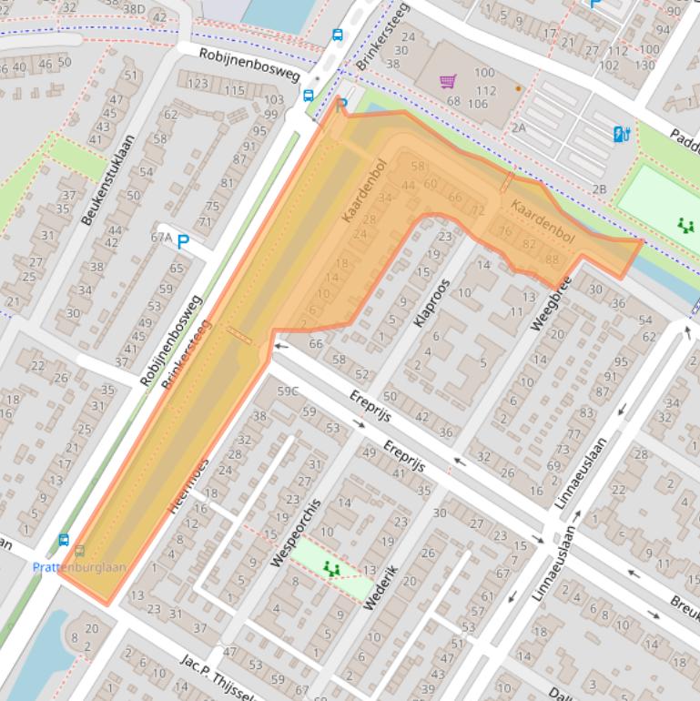 Kaart van postcodegebied 3903GZ.