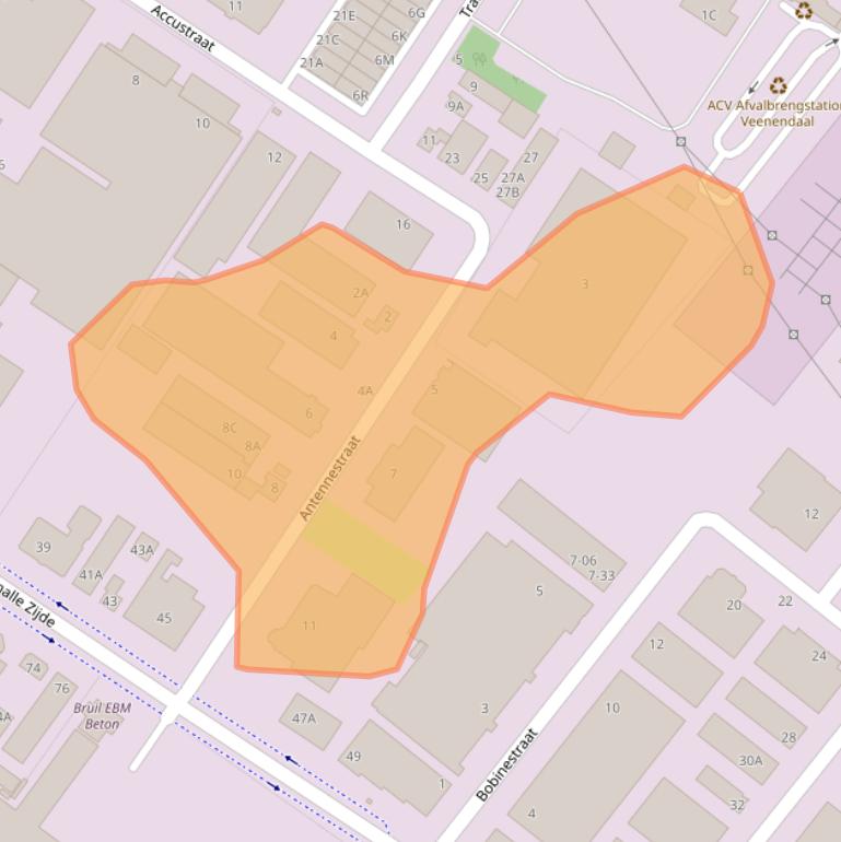 Kaart van postcodegebied 3903LZ.