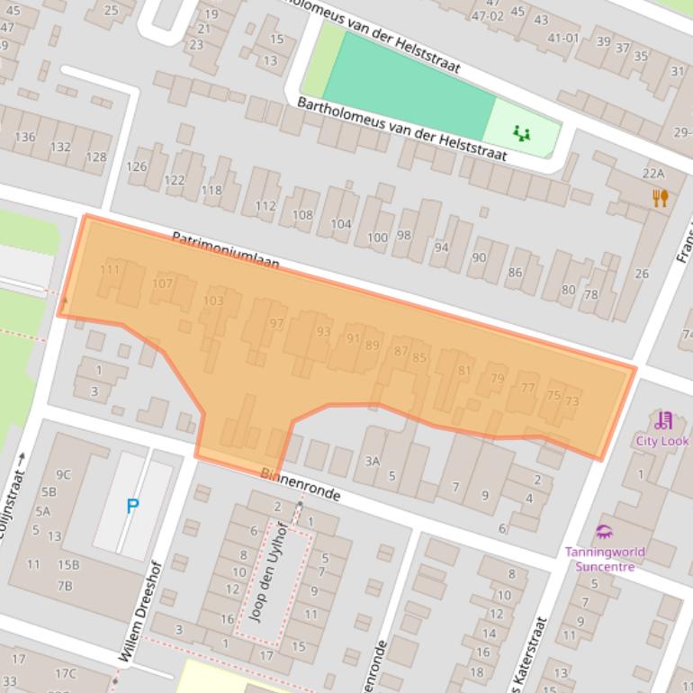 Kaart van postcodegebied 3904AC.
