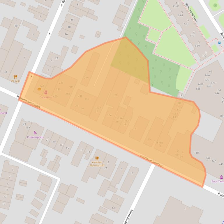 Kaart van postcodegebied 3904AD.