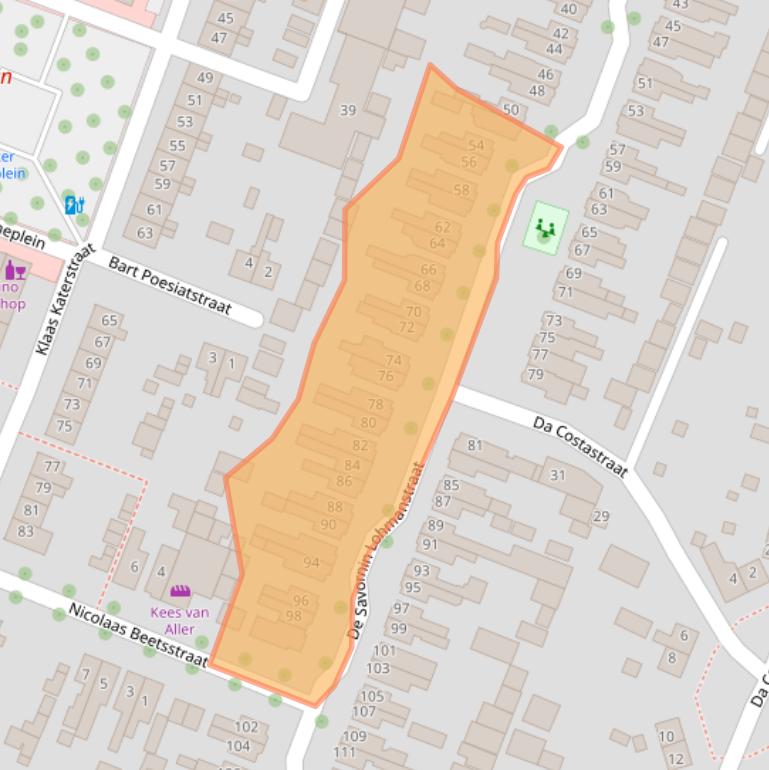 Kaart van postcodegebied 3904AT.