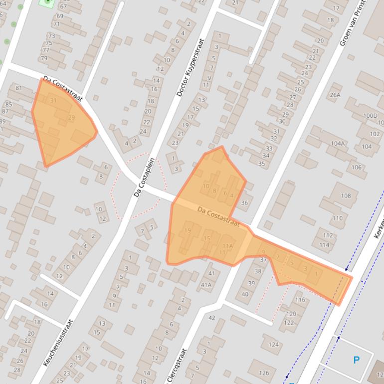 Kaart van postcodegebied 3904AZ.