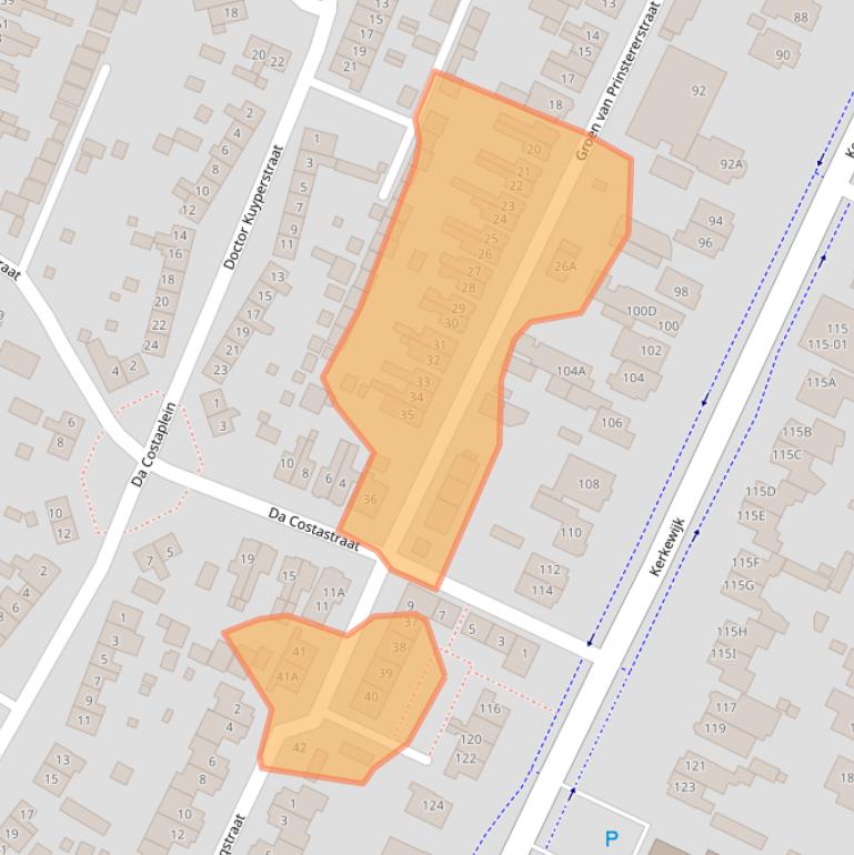 Kaart van postcodegebied 3904BB.