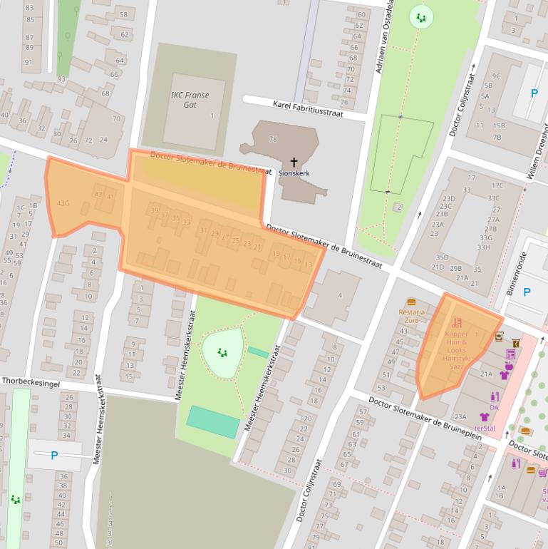 Kaart van postcodegebied 3904CA.