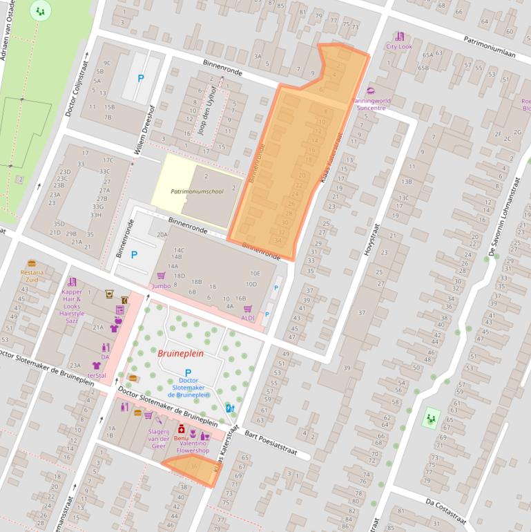 Kaart van postcodegebied 3904EE.