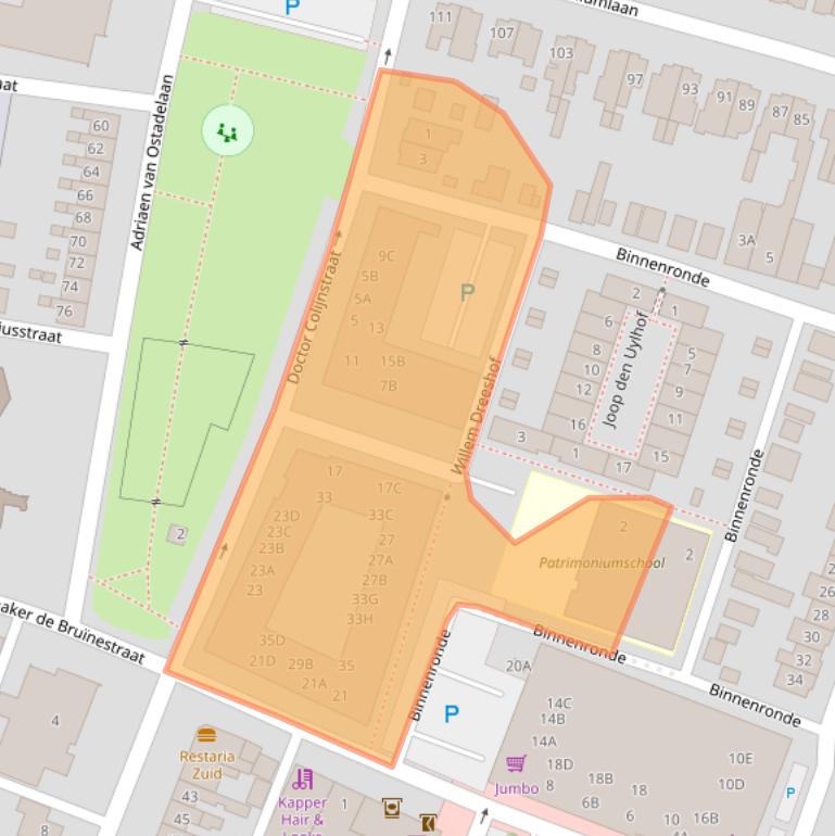 Kaart van postcodegebied 3904EL.