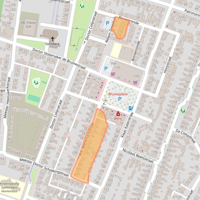 Kaart van postcodegebied 3904EV.