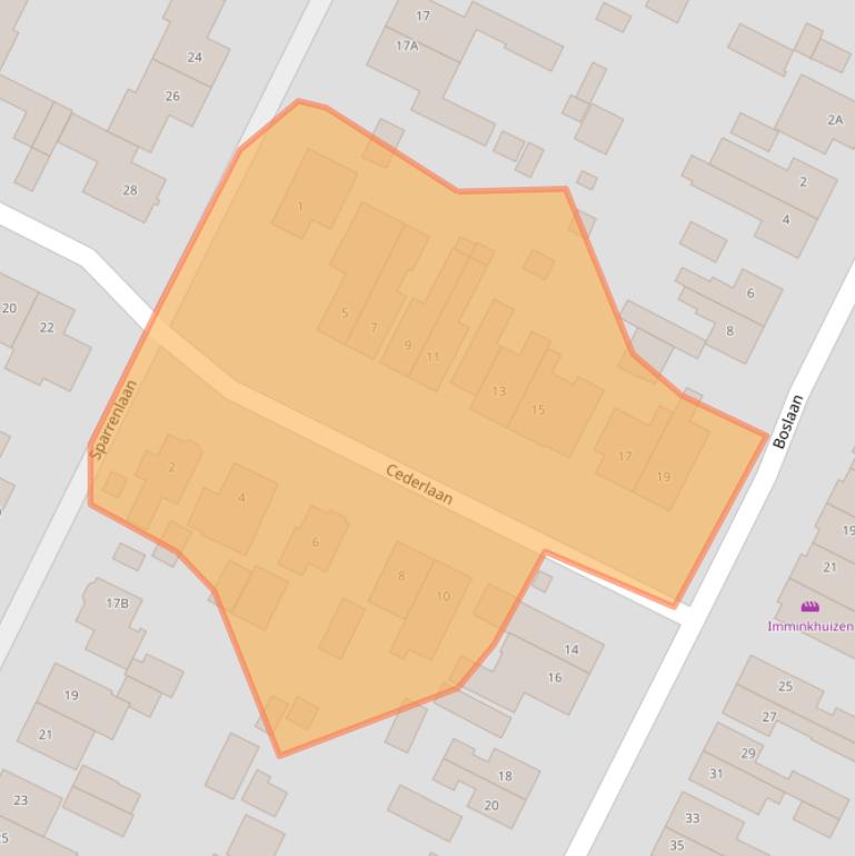 Kaart van postcodegebied 3904KC.