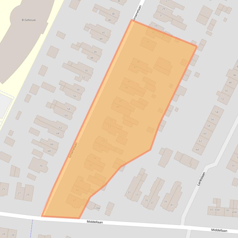 Kaart van postcodegebied 3904KT.