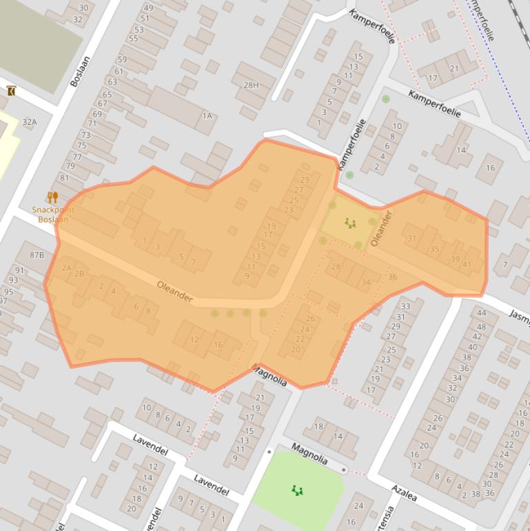 Kaart van postcodegebied 3904LN.