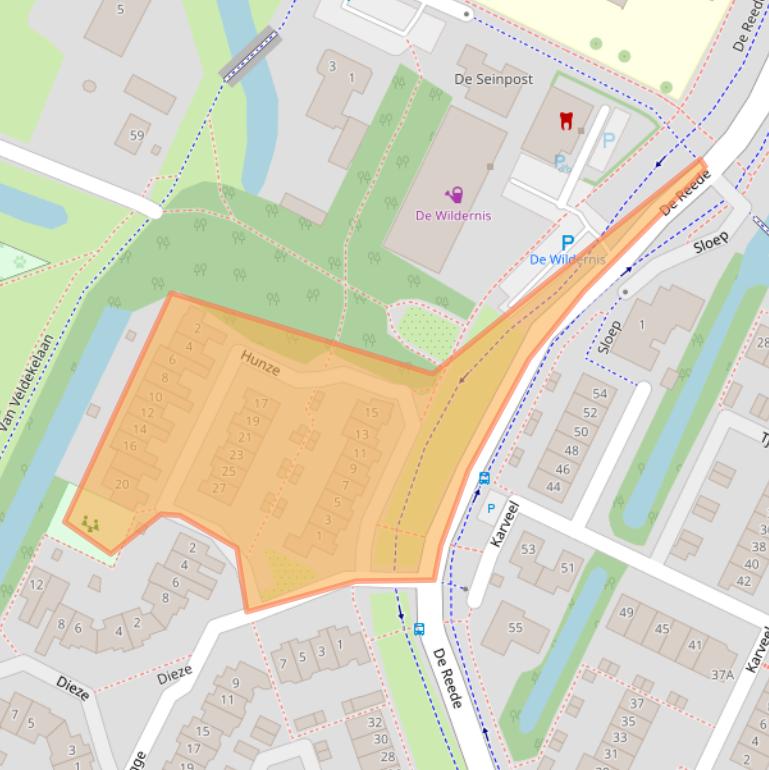 Kaart van postcodegebied 3904NS.