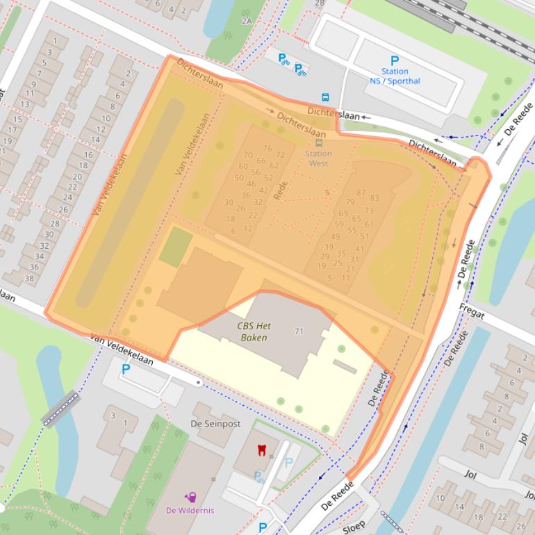 Kaart van postcodegebied 3904NV.