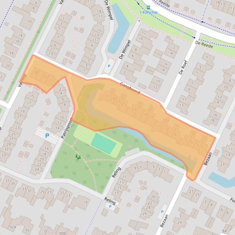 Kaart van postcodegebied 3904PP.