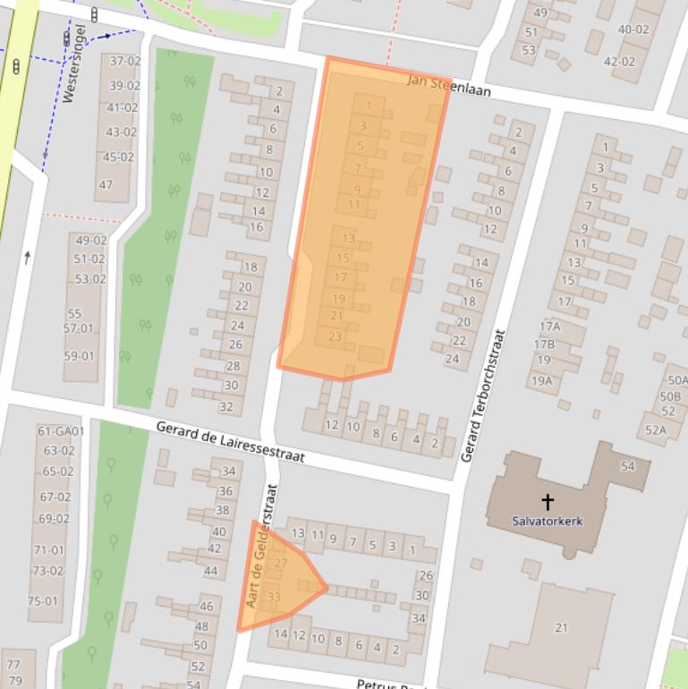 Kaart van postcodegebied 3904TB.