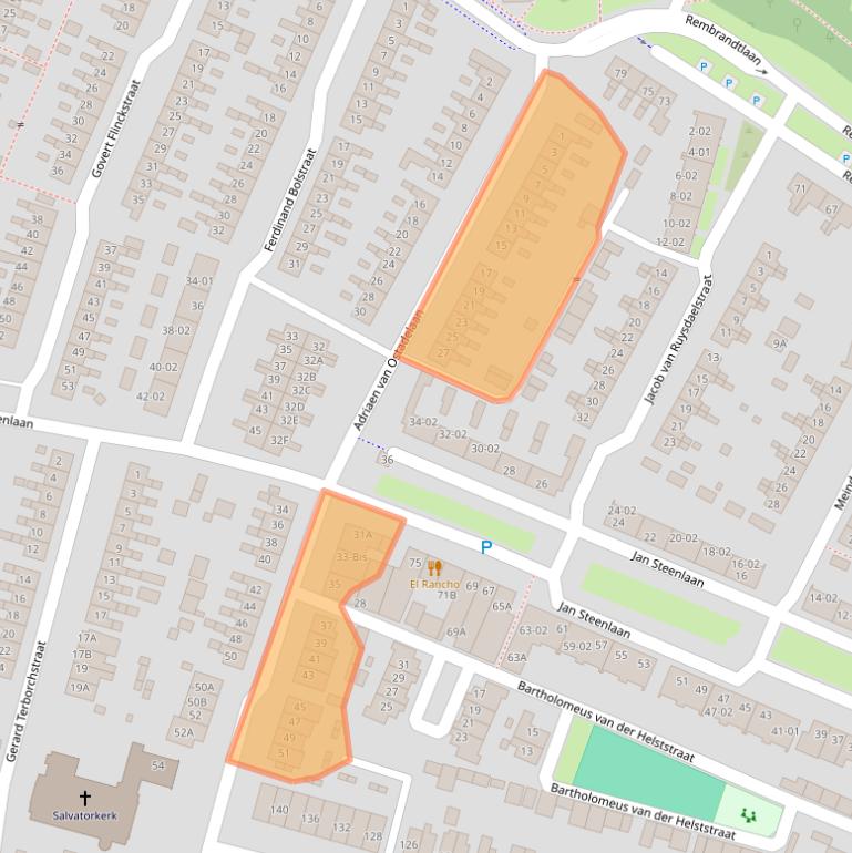 Kaart van postcodegebied 3904TJ.