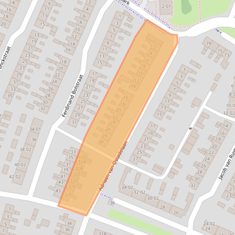 Kaart van postcodegebied 3904TK.