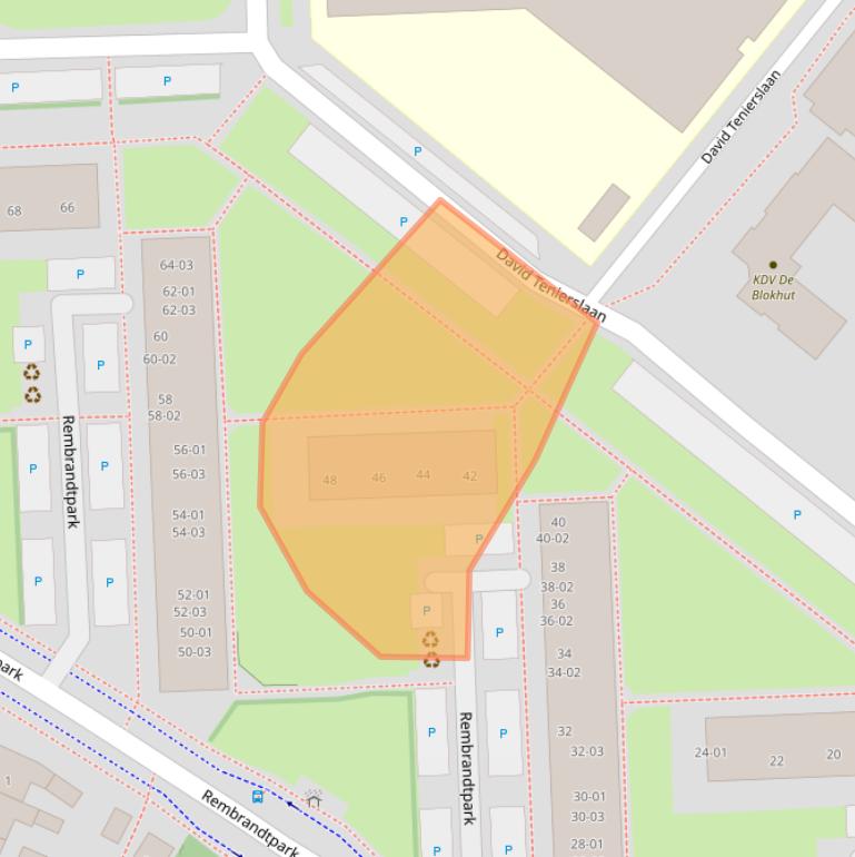 Kaart van postcodegebied 3904WJ.