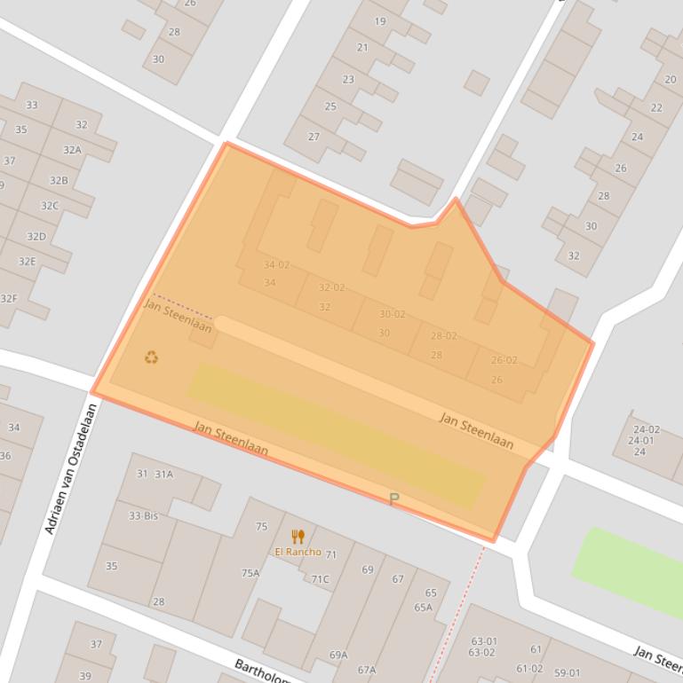 Kaart van postcodegebied 3904XS.