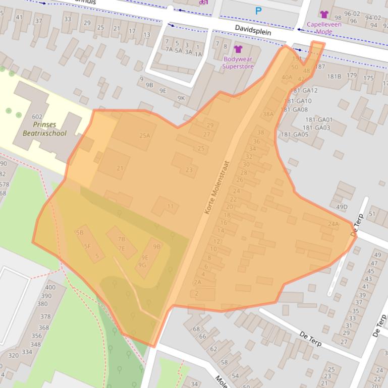 Kaart van postcodegebied 3905AG.