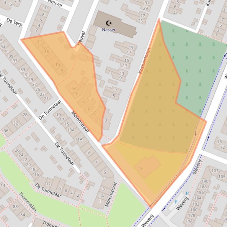 Kaart van postcodegebied 3905AP.