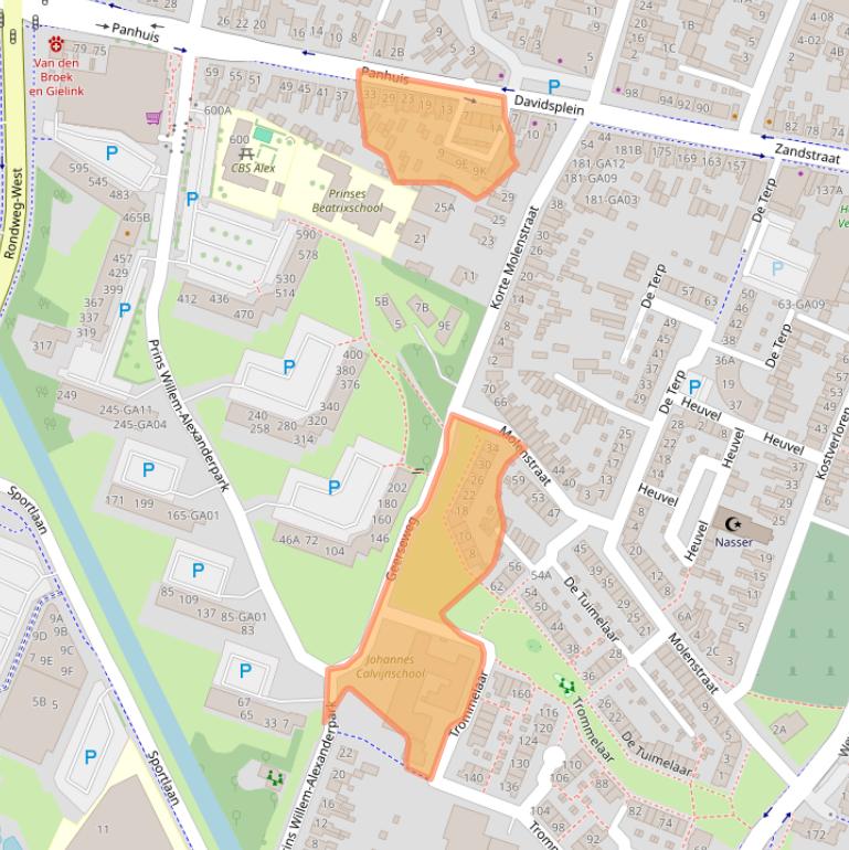 Kaart van postcodegebied 3905AS.