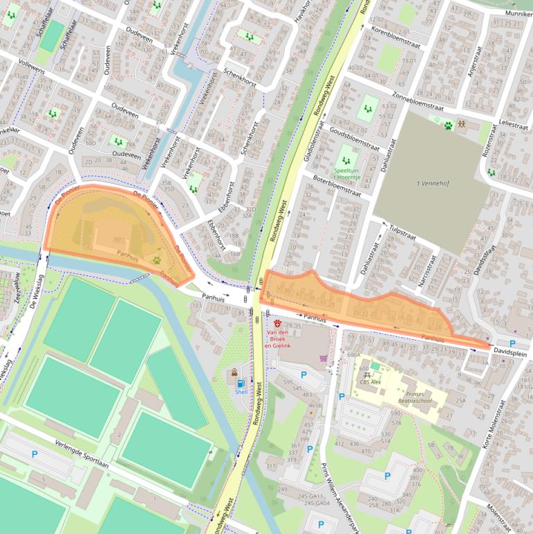 Kaart van postcodegebied 3905AX.