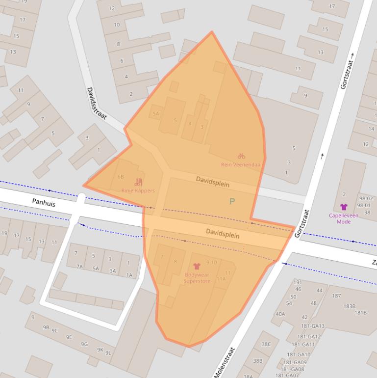 Kaart van postcodegebied 3905AZ.