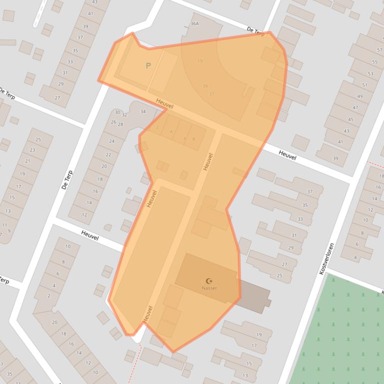 Kaart van postcodegebied 3905BA.