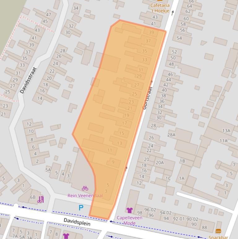 Kaart van postcodegebied 3905BB.