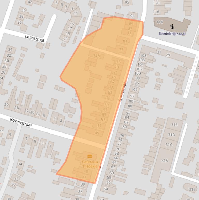 Kaart van postcodegebied 3905BC.