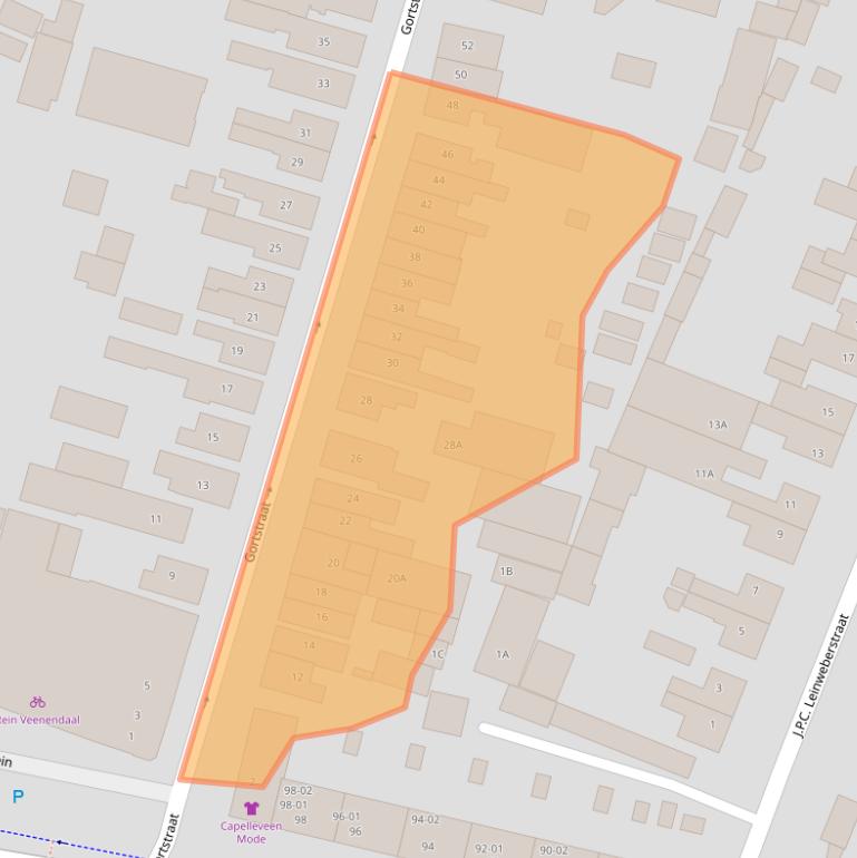 Kaart van postcodegebied 3905BE.