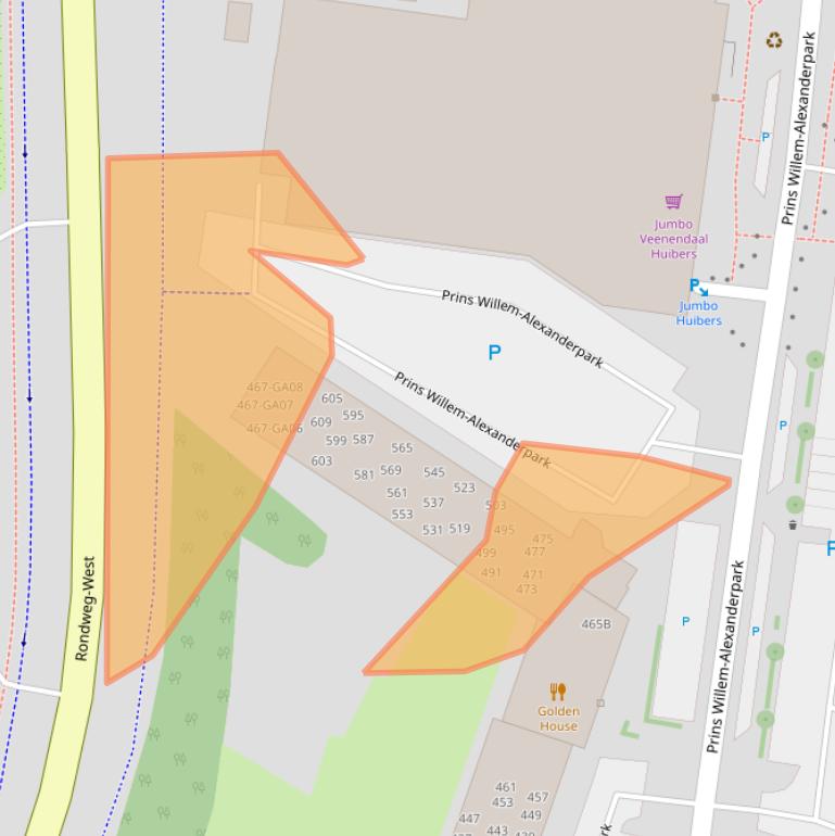 Kaart van postcodegebied 3905CP.