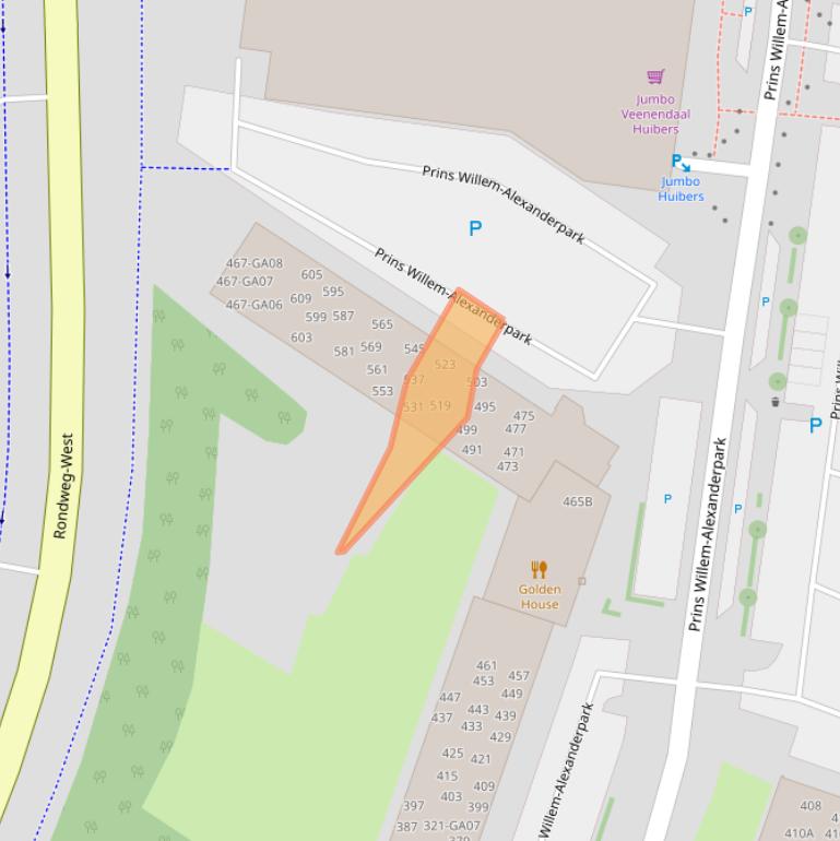 Kaart van postcodegebied 3905CR.