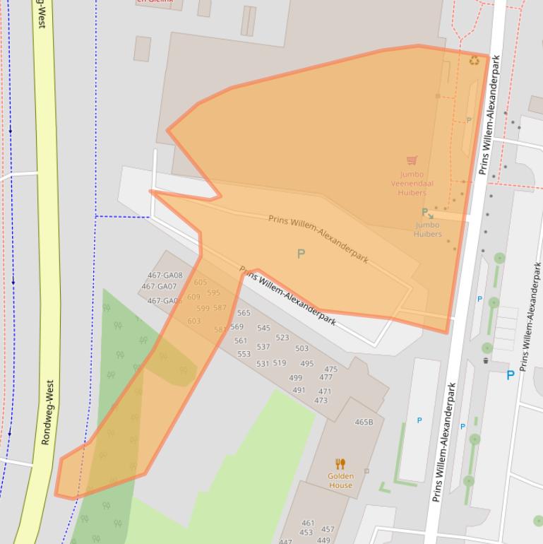 Kaart van postcodegebied 3905CT.