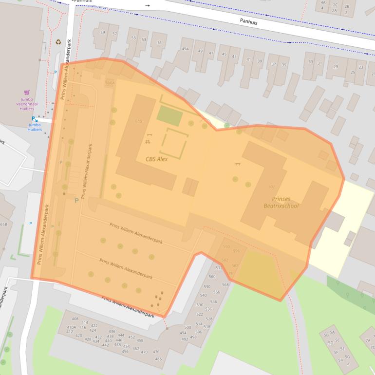 Kaart van postcodegebied 3905DR.