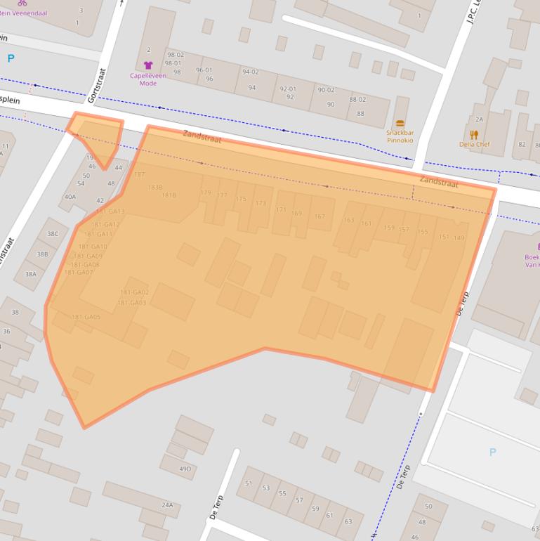 Kaart van postcodegebied 3905EC.