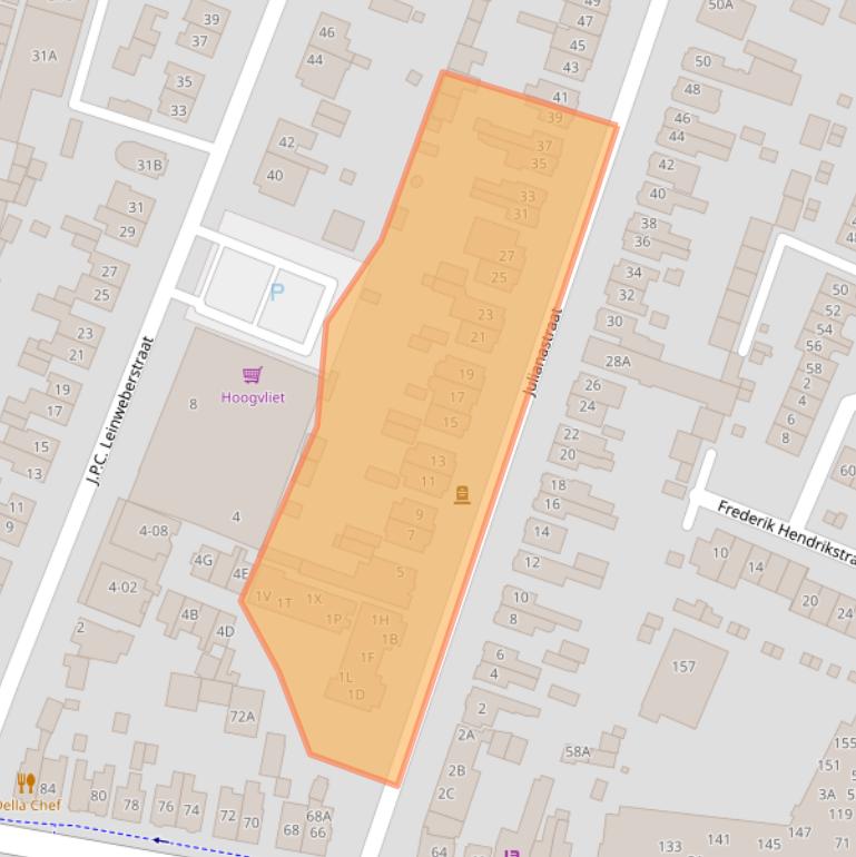 Kaart van postcodegebied 3905EK.